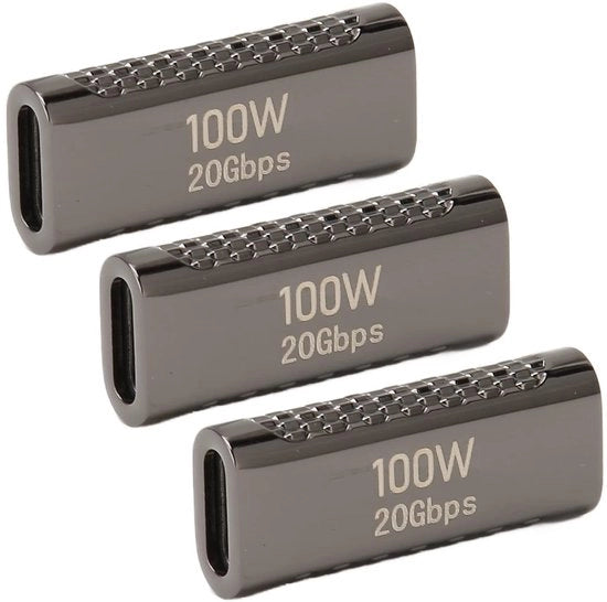 Adattatore USB C femmina a femmina - 100W carica rapida - Plug and Play - trasferimento dati 20 Gbps - supporta video 8K