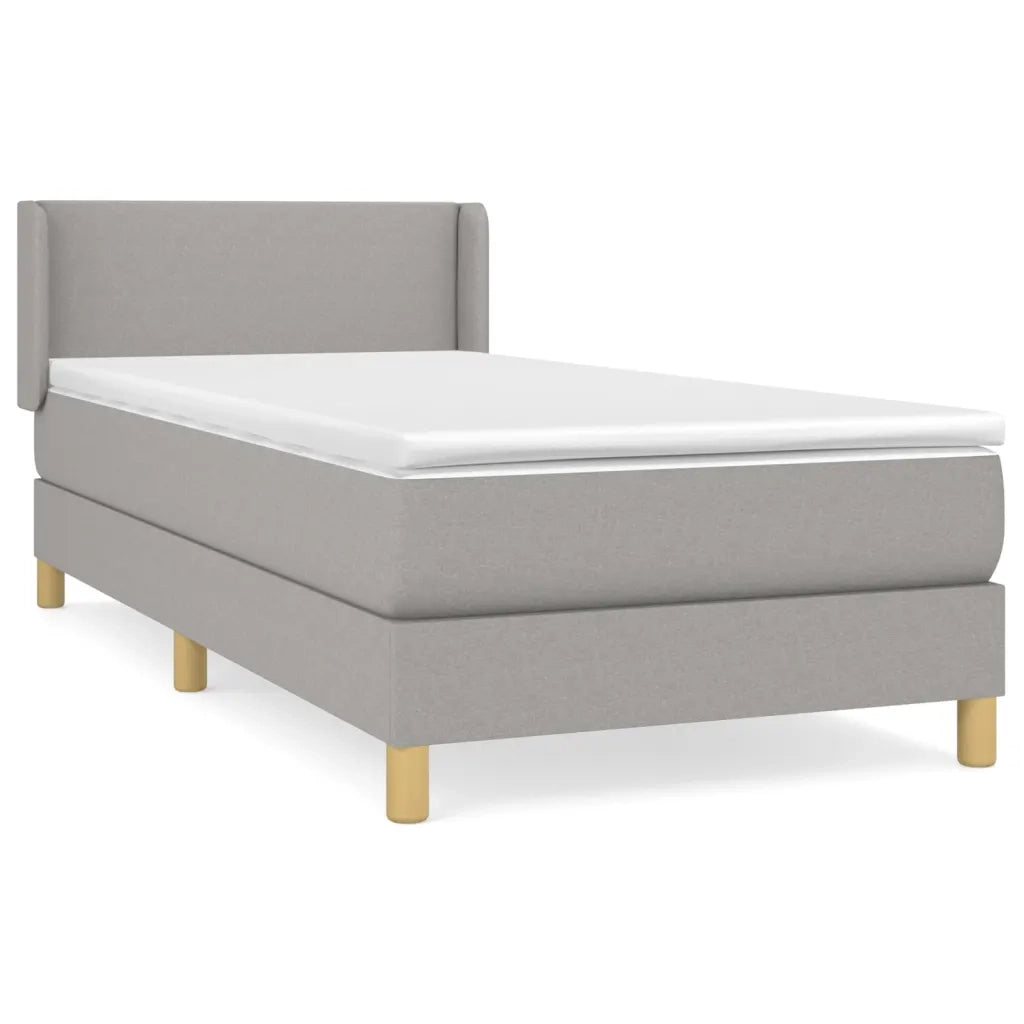 Giroletto a Molle con Materasso Grigio Chiaro 90x190 cm Tessuto 3130073