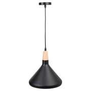 Plafoniera in legno nero e metallo 27x27x30