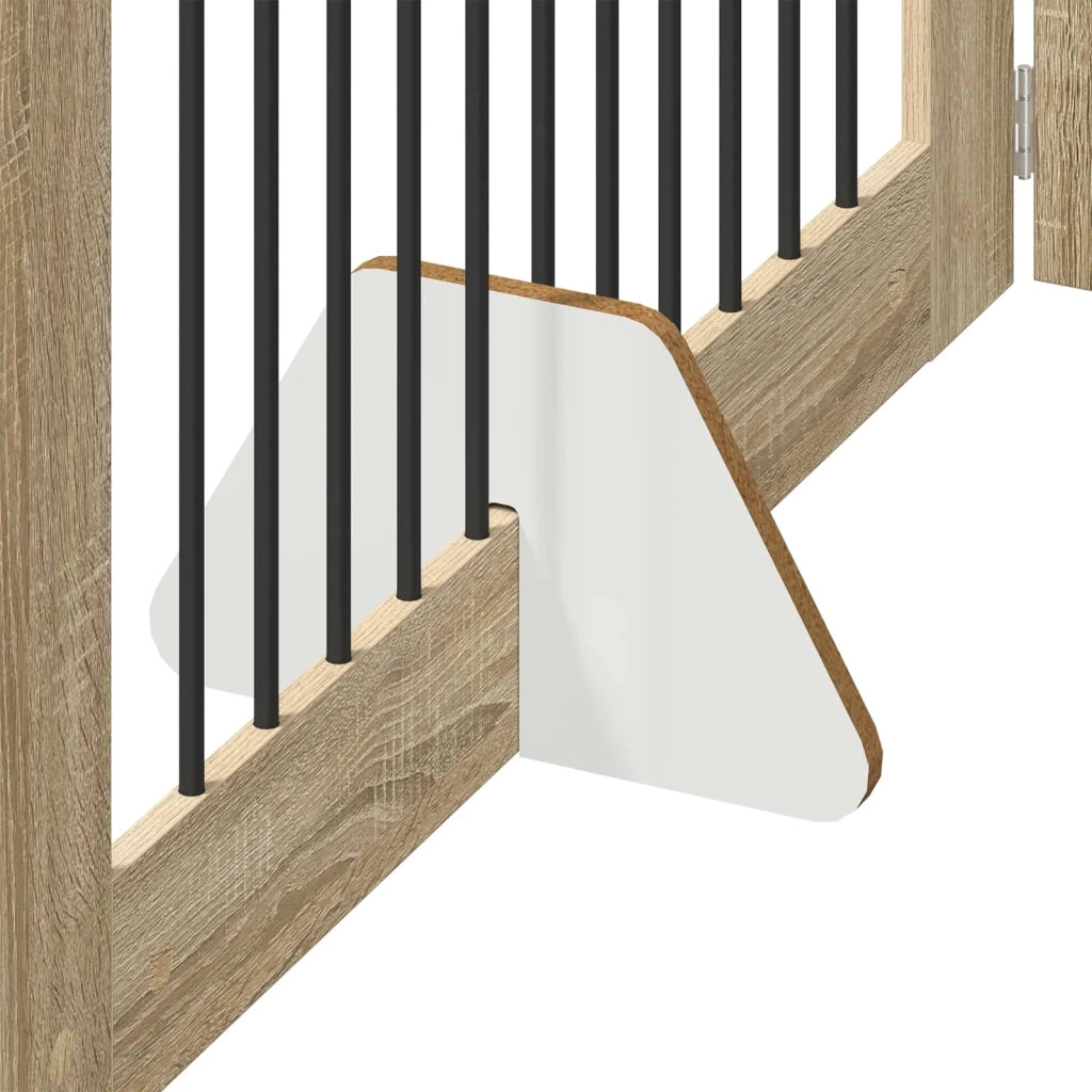 Cancello per cani pieghevole con supporti 2 pz Rovere Sonoma 892110