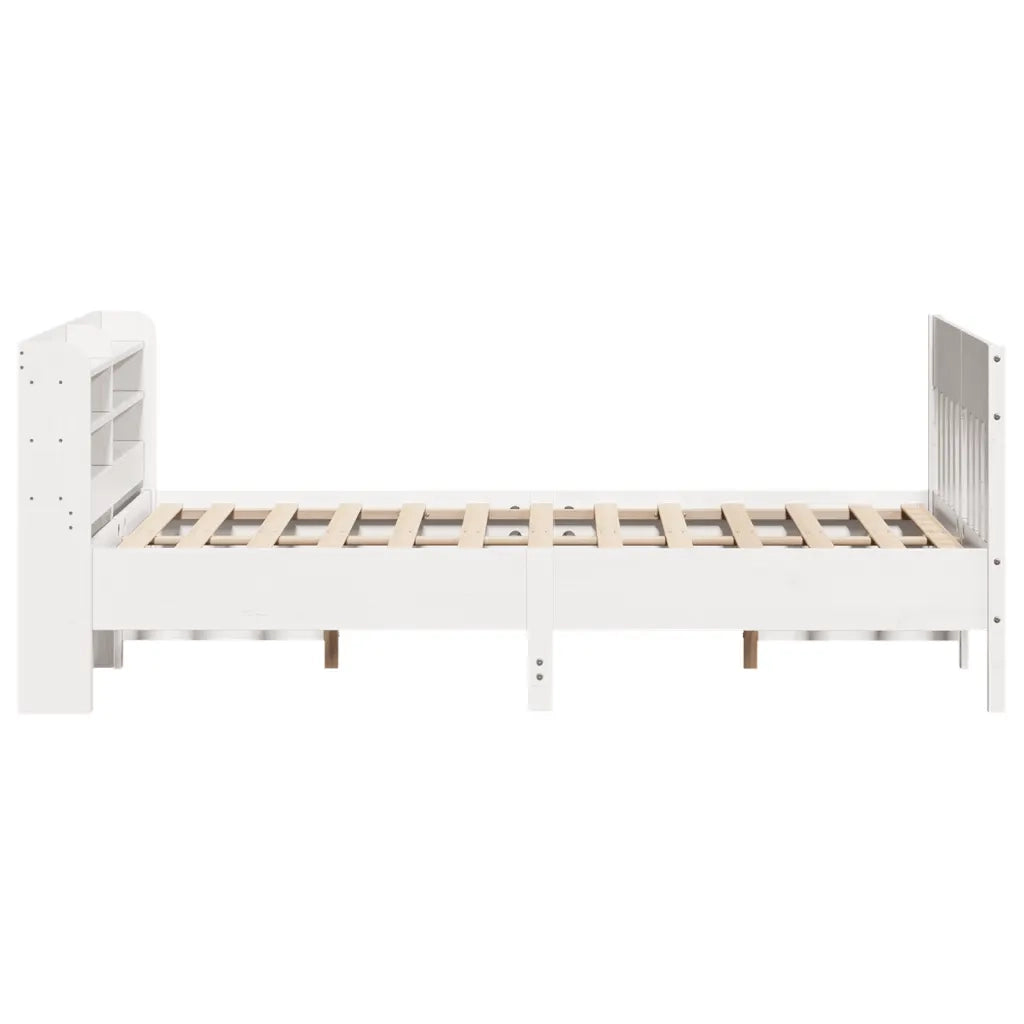Letto senza Materasso-Struttura Letto Bianco 150x200 cm Legno Massello di Pino 243286