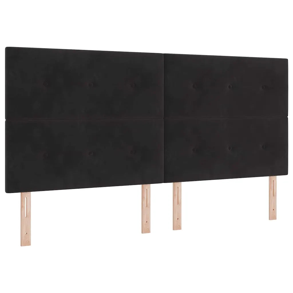 Letto a molle con testiera Nero 200 x 200 cm Velluto 3344965