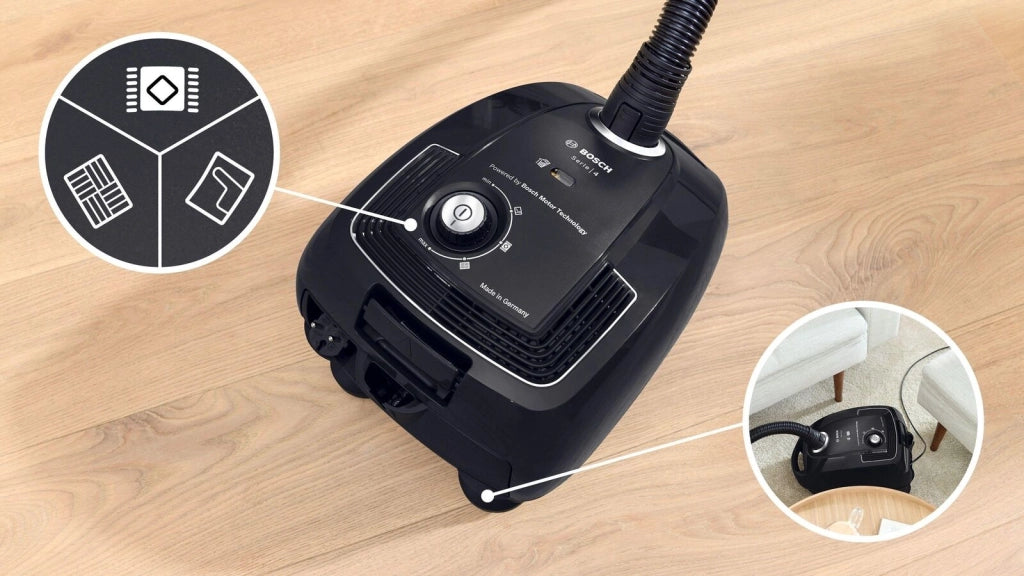 Bosch BGB38BA1 Serie 4 Aspirapolvere a Traino con Sacco 4 L 600 W Filtro HEPA 79 dB colore Nero