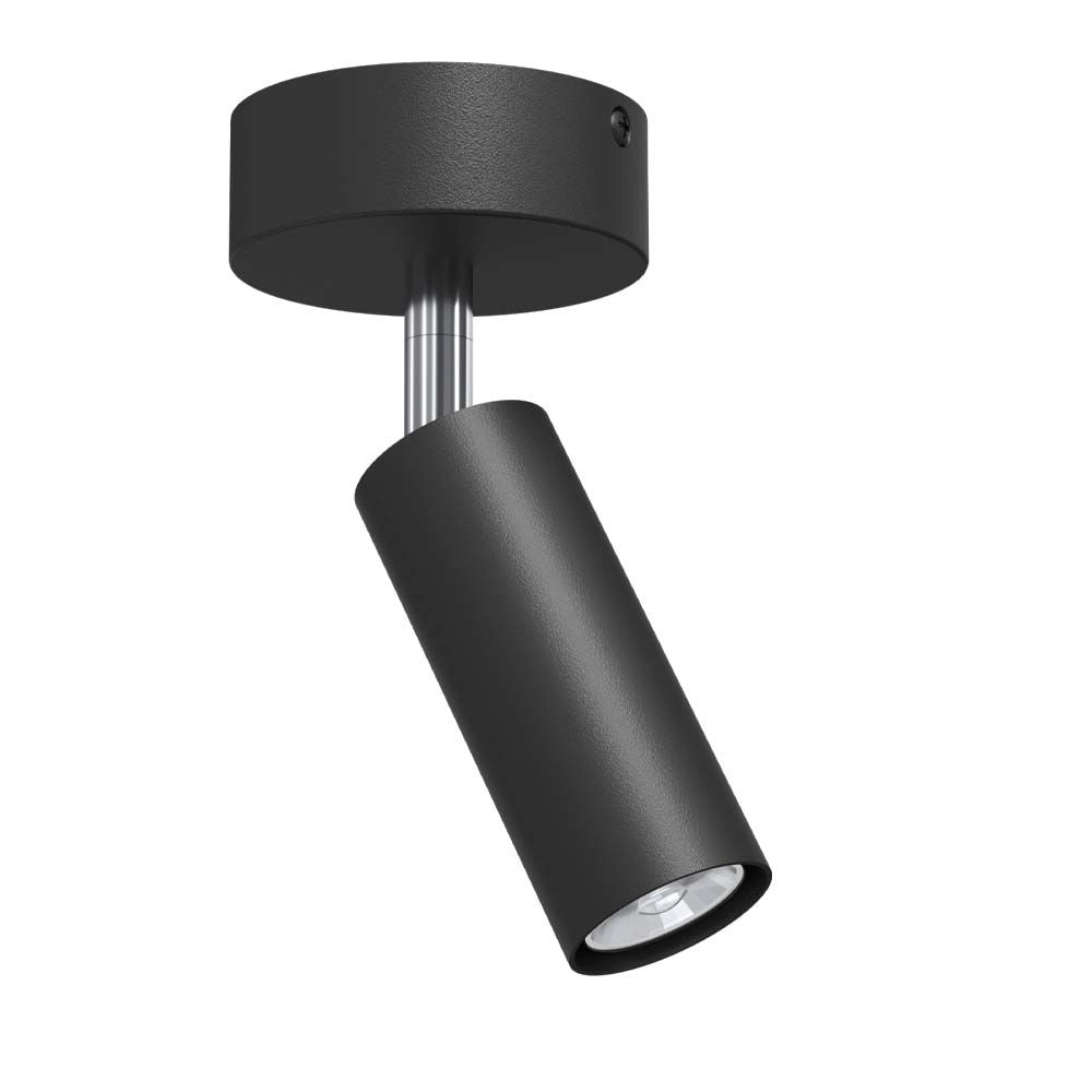 Faretto soffitto tondo nero orientabile GU10 4W POINT