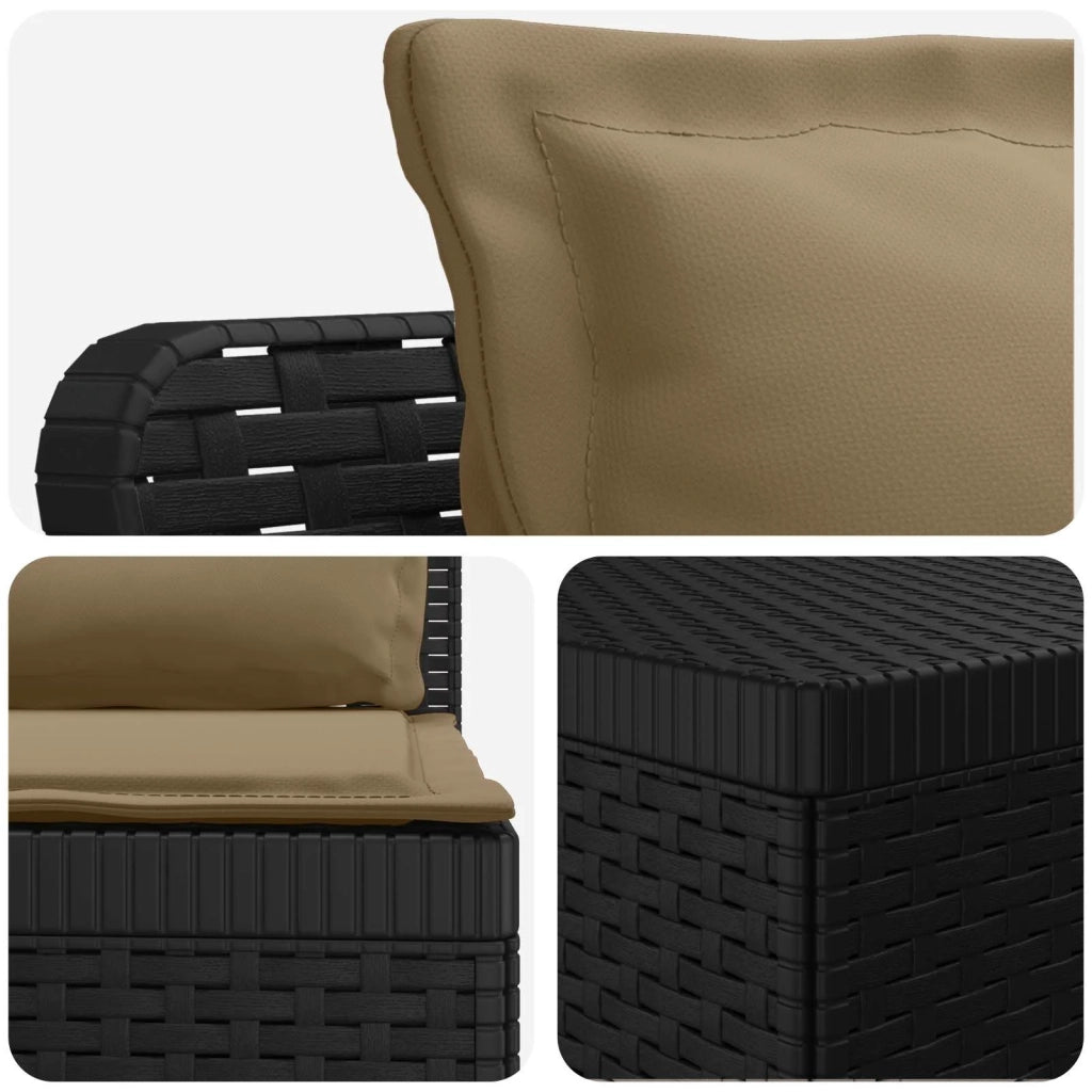 Divano da Giardino 5 Posti con Cuscini Stile Rattan PP 3444088