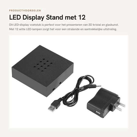 Display LED per Arte Vetrata con 12 Luminarie Bianche