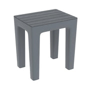 Sgabello bagno e casa in plastica effetto legno Colore grigio 38x29x41,5 cm Feridras Linea Woody