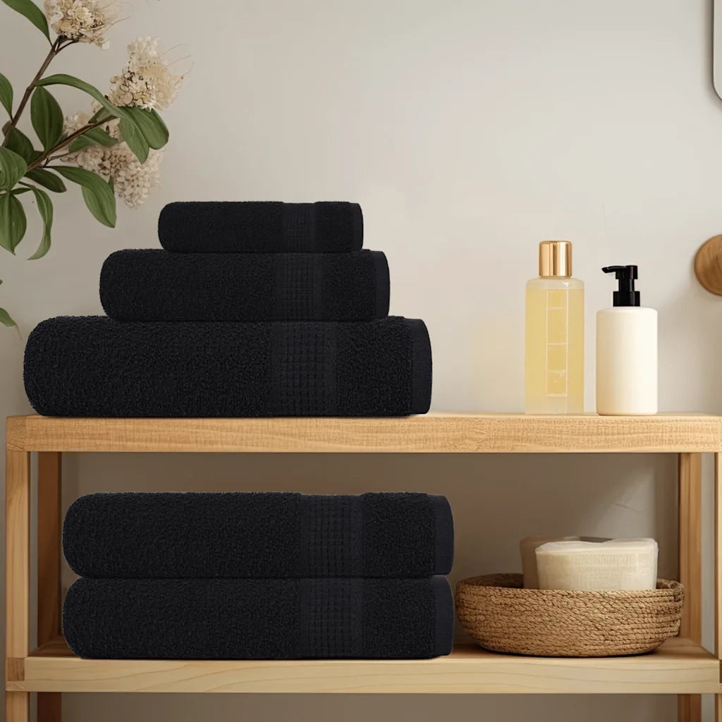 Asciugamani da bagno FROGN 10 pz | Teli per bagno Nero 100x150 cm 360 g/m2