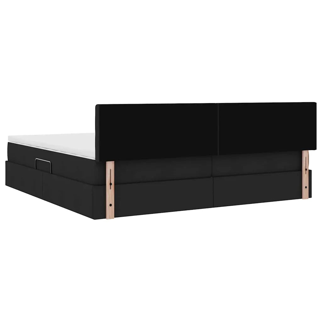 Letto con contenitore e materasso Nero 200 x 200 cm 3370658