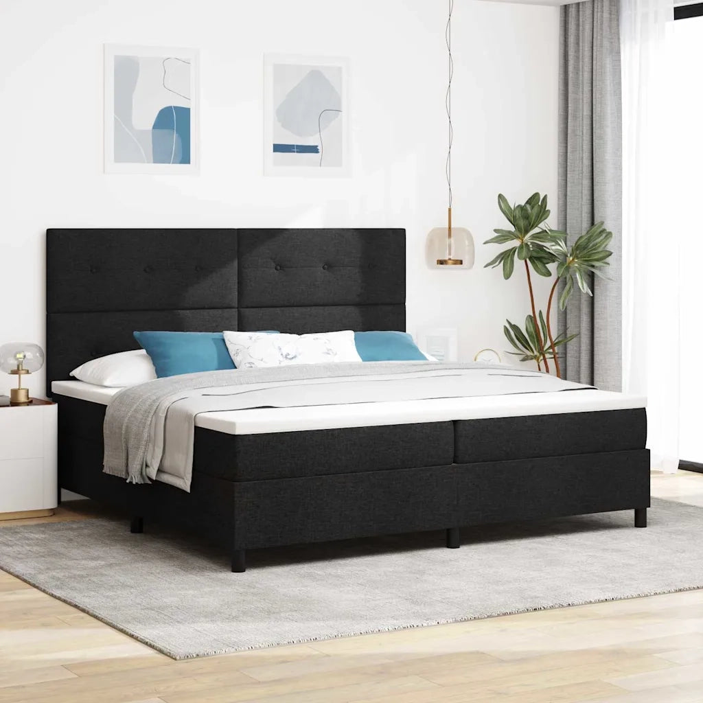 Letto a molle con materasso Nero 200 x 200 cm Tessuto 3339415