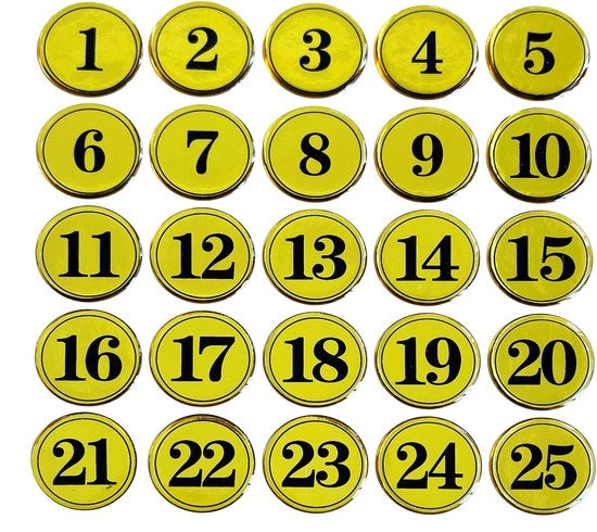 Tavoliere per Tavoli 1-25 - Supporto Rotondo in PVC - Antiscivolo - Adesivo a Doppio Senso - Ideale per Ristoranti - Club - Pubblici - Carte da Gioco