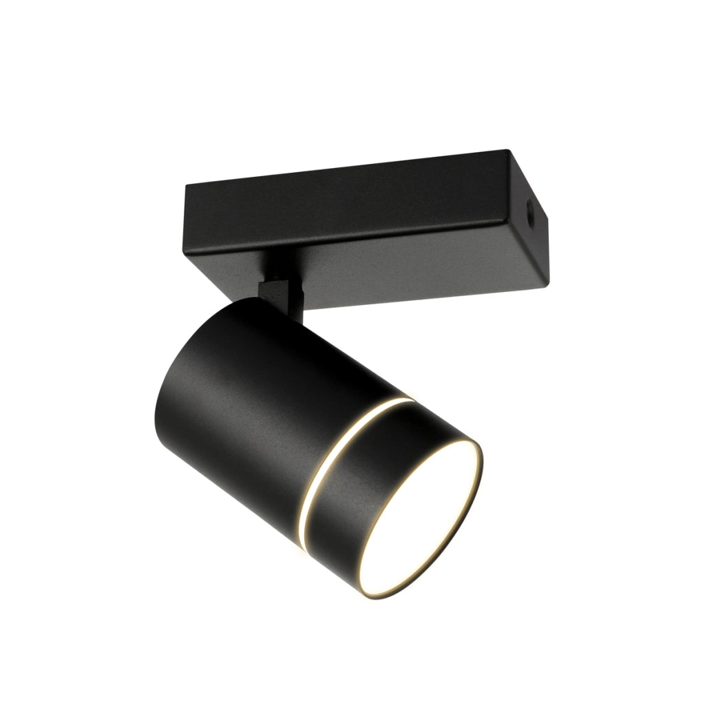 Faretto soffitto moderno nero orientabile LED 5W Selma