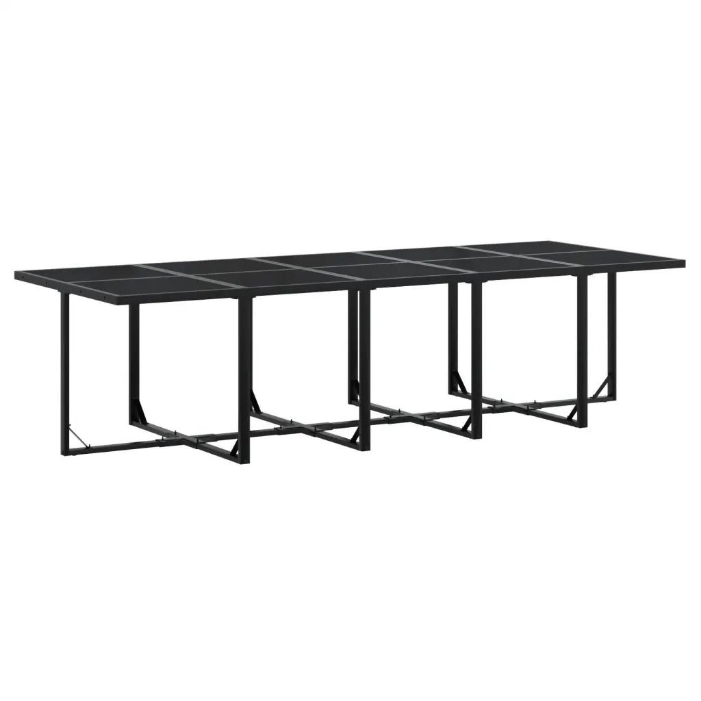 Set da Pranzo da Giardino 17 pz con Cuscini Nero in Textilene 3295087