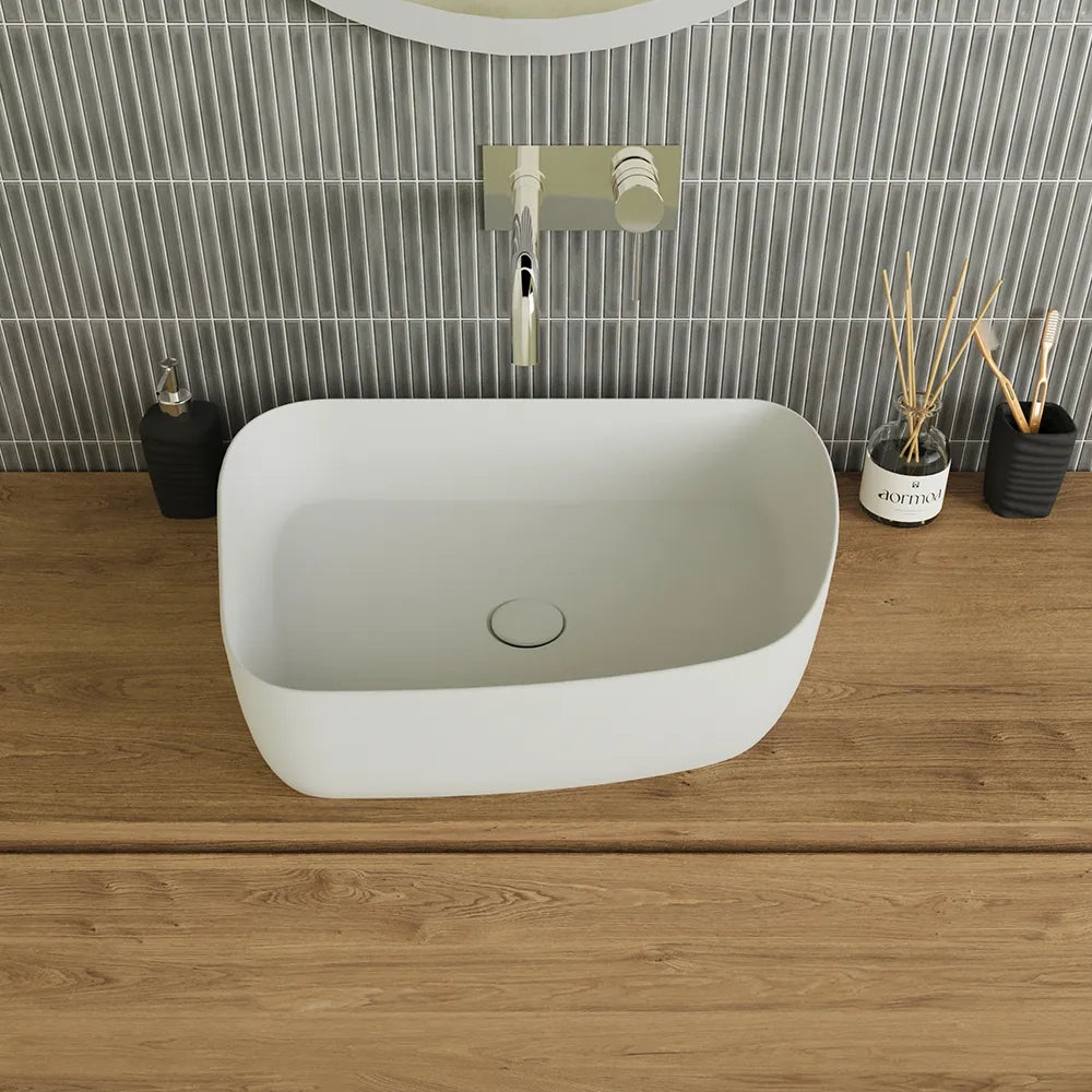 Lavabo da appoggio tondo 55,5x44x14 bianco opaco | Persico