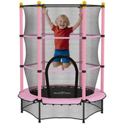 Trampolino per Bambini ?140 cm con Rete di Sicurezza ¨C Zephmum ¨C Rosa e Nero