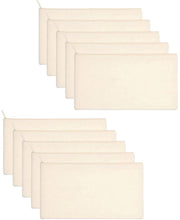 Set di 10 borse in tessuto vuote, borsa per cosmetici, borsa per dipingere, borsa in tessuto, borse per make-up vuote con cerniera, borse per viaggio, piccole, 21 x 12 cm (bianche)