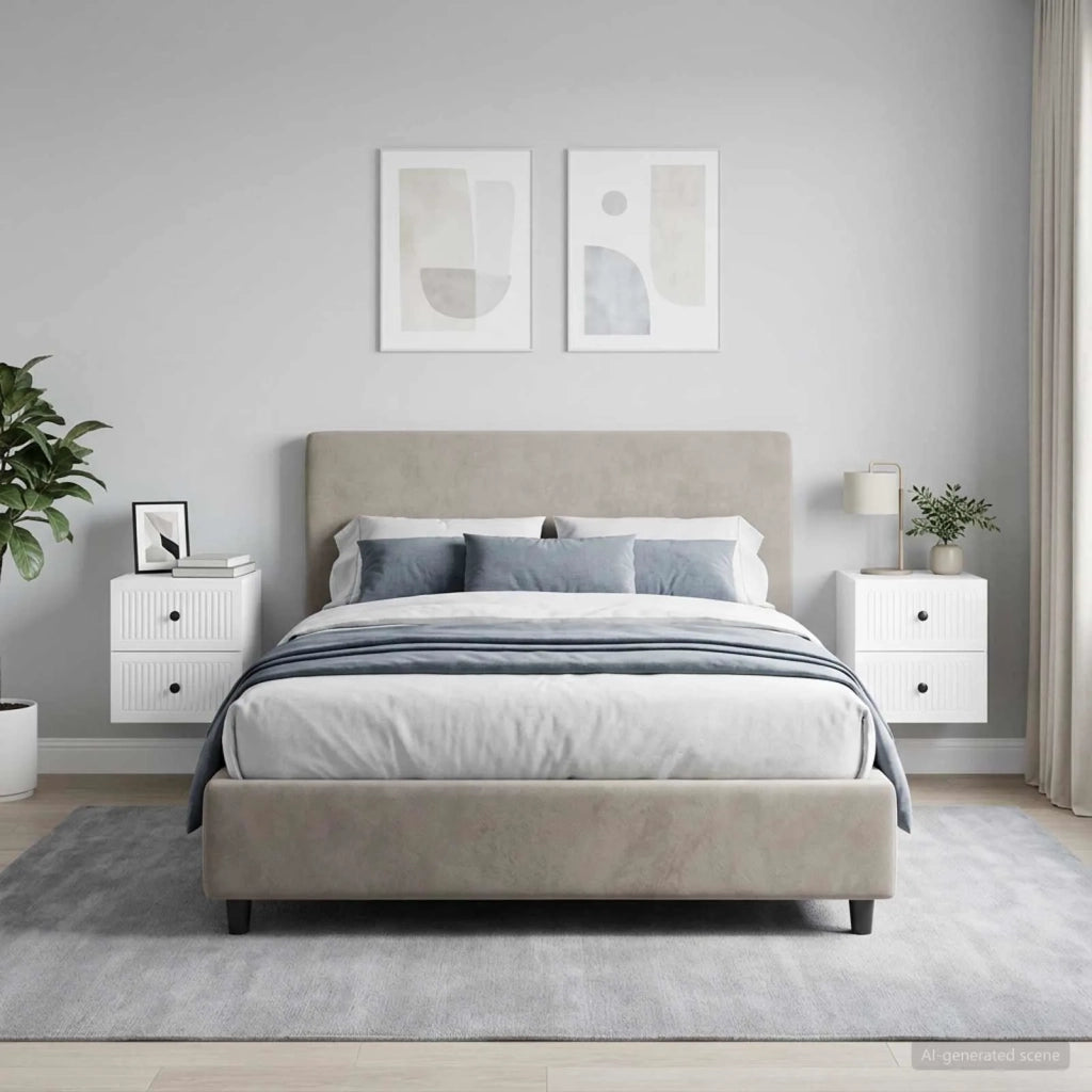 Mobiletto da notte a muro 2 pcs Bianco Lucido 33 x 34,5 x 40 cm 897964