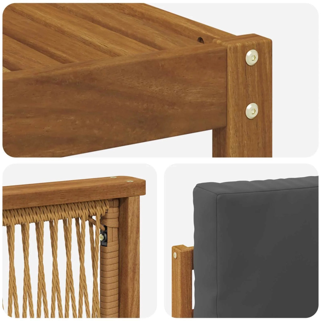 Set divano sezionale con cuscino 5 pcs Naturale e Antracite 3384388
