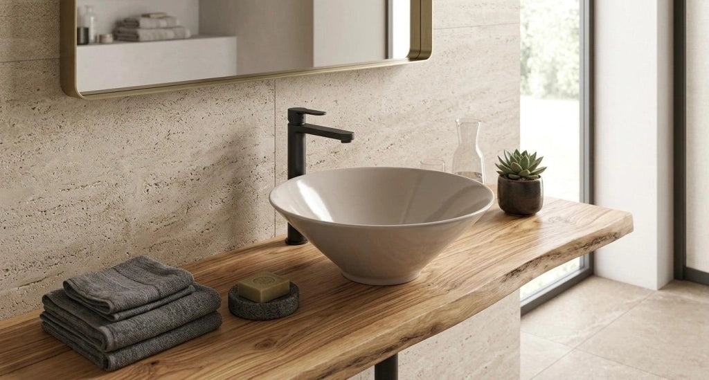 Lavabo d'appoggio da design in ceramica Sabbia