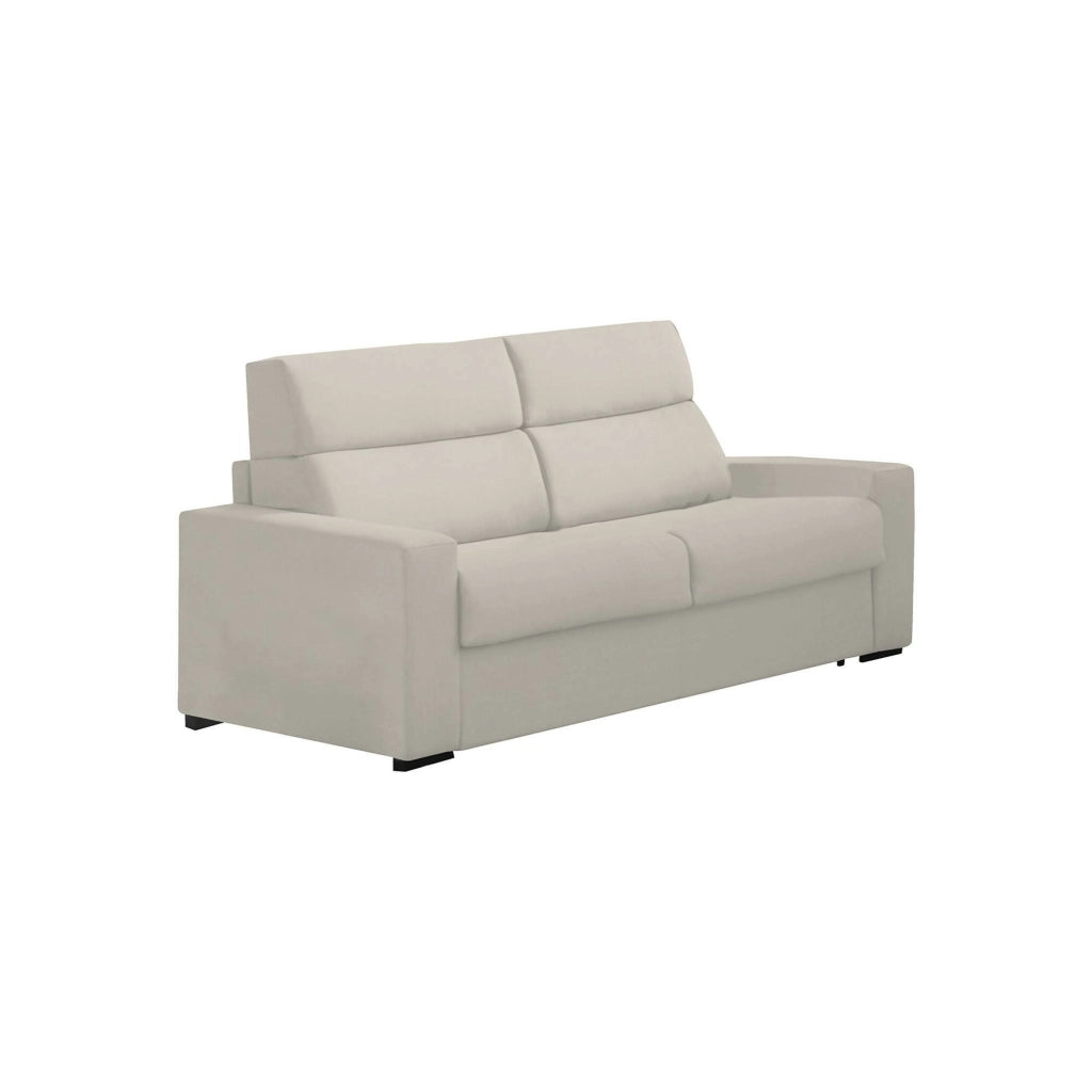None, Divano Letto 2 Posti Sfoderabile Made in Italy, 180x95 cm Beige