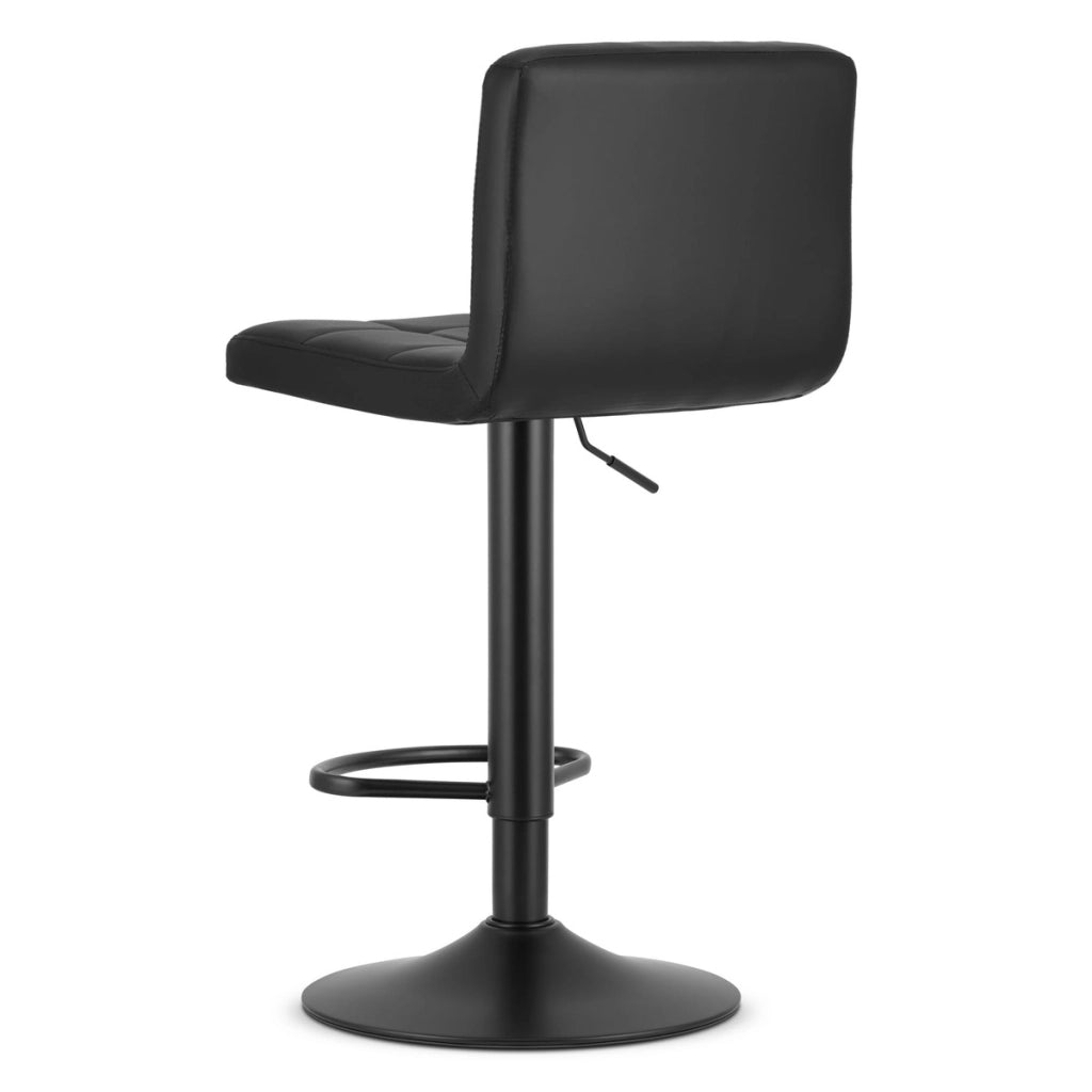 Set di 2 sgabelli bar PROT girevoli in ecopelle nera