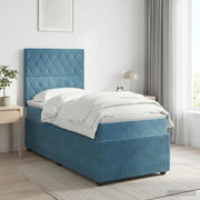 Letto box spring con materasso Blu 90 x 200 cm Velluto 3454527