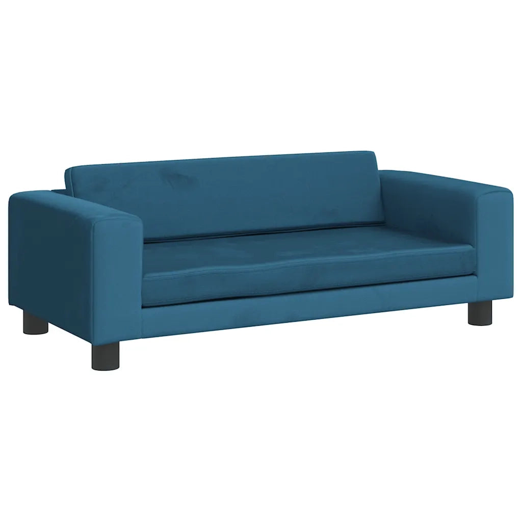 Lettino per Cani con Estensione Blu 100x50x30 cm in Velluto 172019