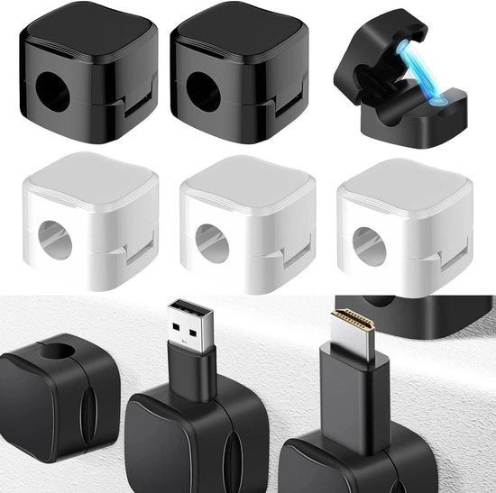 Clip per cavo magnetica - 10 pezzi - per gestione di cavi