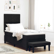 Letto a molle con materasso Nero 80 x 200 cm Tessuto