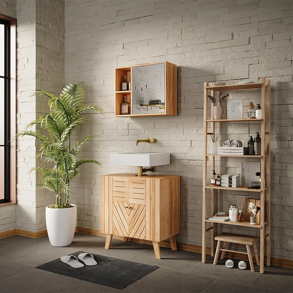 Vicco Set di mobili da bagno Bambù 2 parti