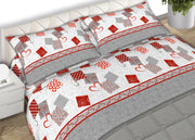 Completo Lenzuola 100% Cotone Made Italy Disegno Style C.N - Piazza e Mezza - Grigio