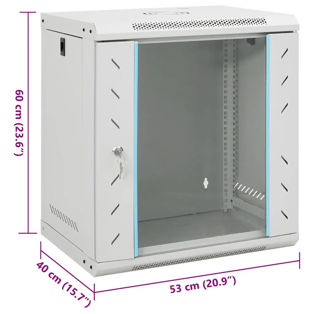 Armadietto di Rete a Parete 12U da 19" IP20 53x40x60 cm 30263