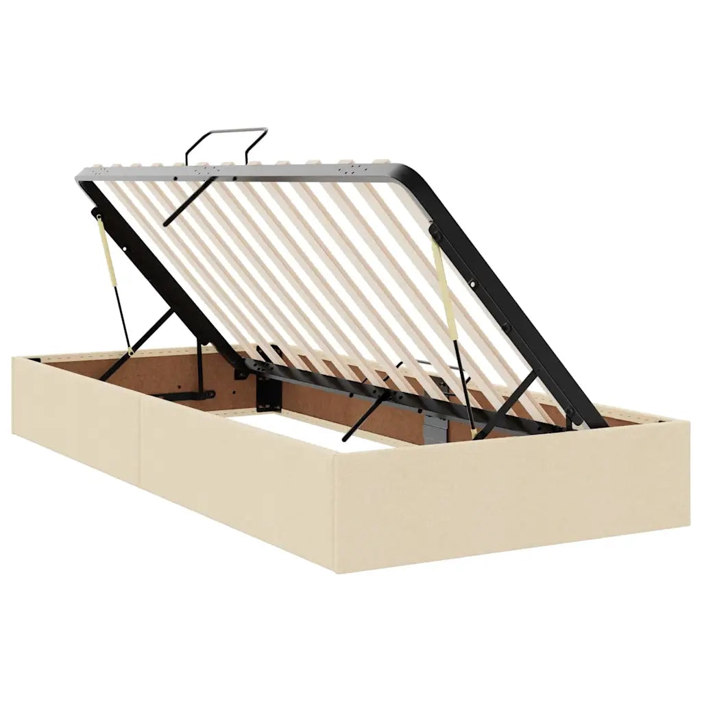 Letto con contenitore e materasso Crema 90 x 190 cm