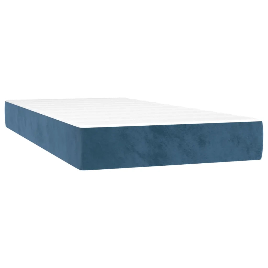 Letto a Molle con Materasso e LED Blu Scuro 200x200 cm 3136207
