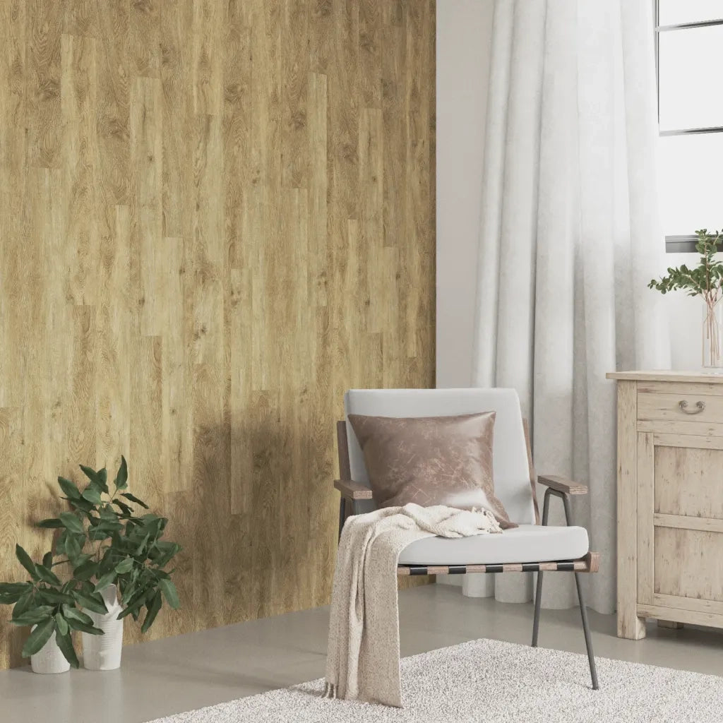 Pannelli da Parete Effetto Legno Marrone PVC 4,12 mÂ²