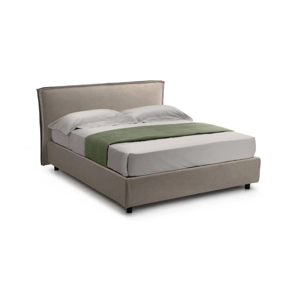 Letto Matrimoniale Brolo, Letto Matrimoniale Sfoderabile Made in Italy, Grigio Tortora\