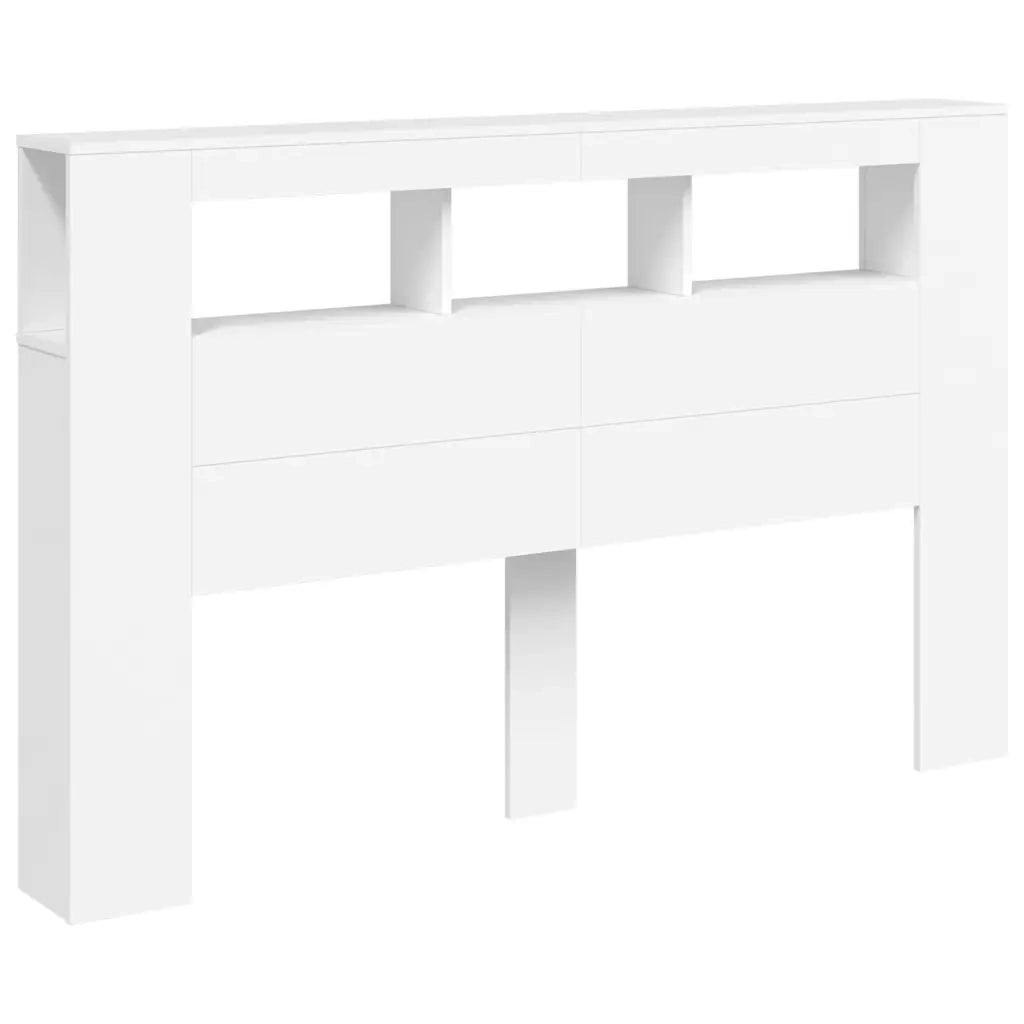 Testiera LED Bianca 160x18,5x103,5 cm Legno Multistrato