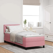 Letto a molle con materasso Rosa 80 x 200 cm Velluto 3339073
