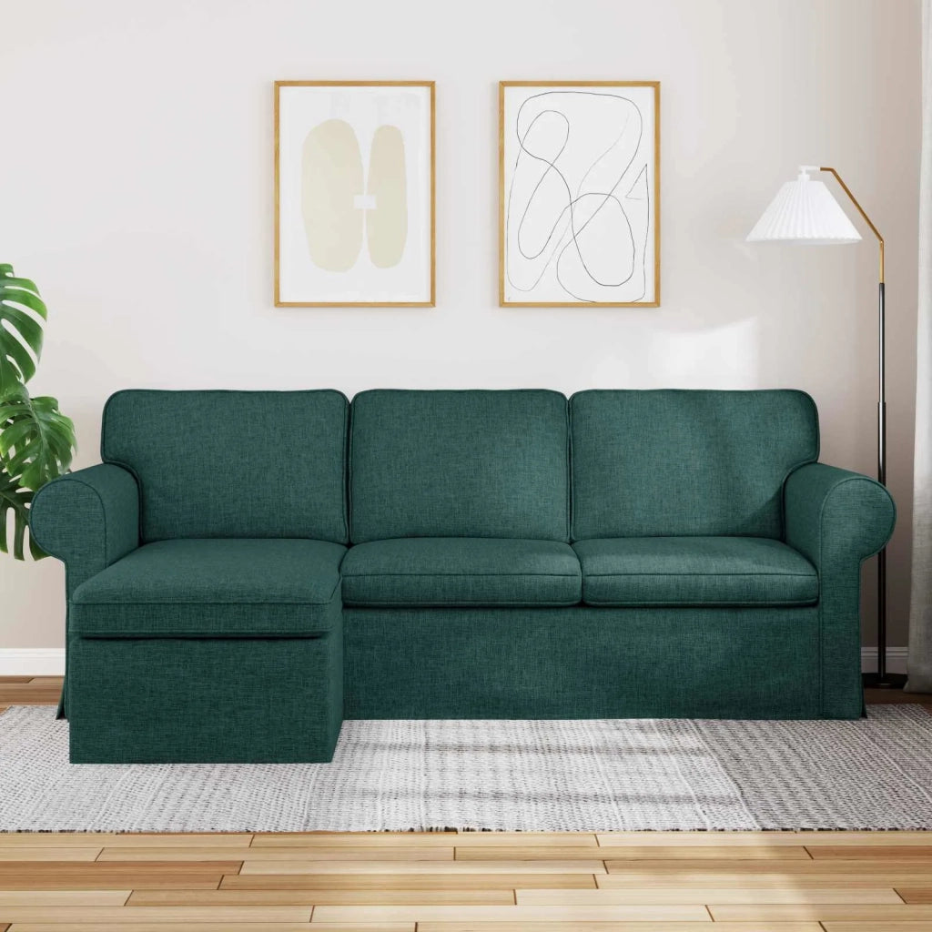 Divano Verde Scuro 215 x 138 x 80 cm Tessuto