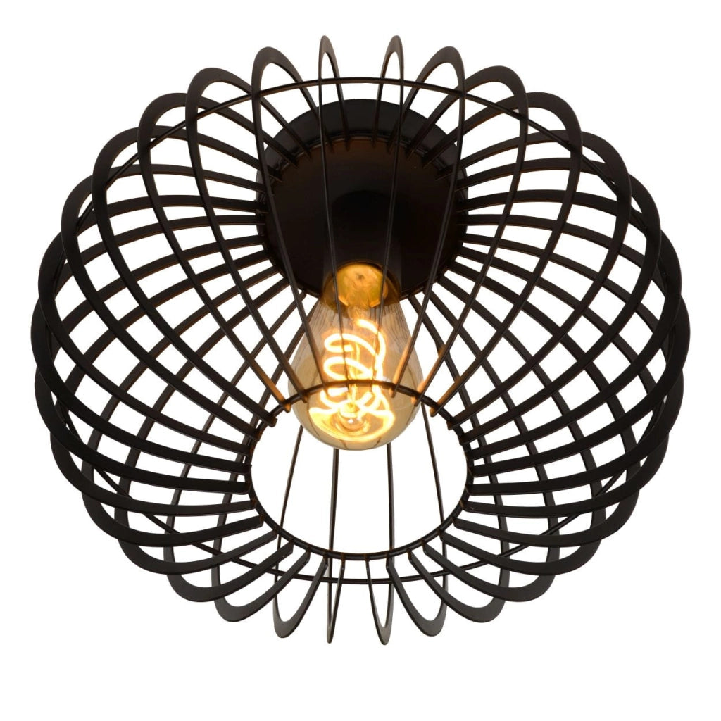 Lucide plafoniera REDA nera metallo 32cm E27 40W dimmerabile