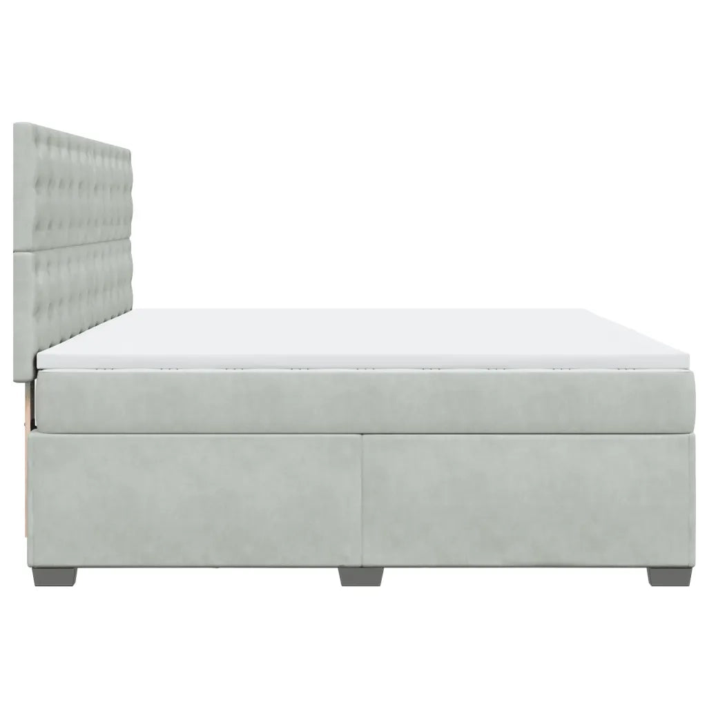 Giroletto a Molle con Materasso Grigio Chiaro 180x200cm Velluto 3290990
