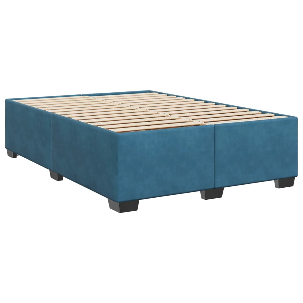 Letto box spring con materasso Blu 160 x 200 cm Velluto 3455142