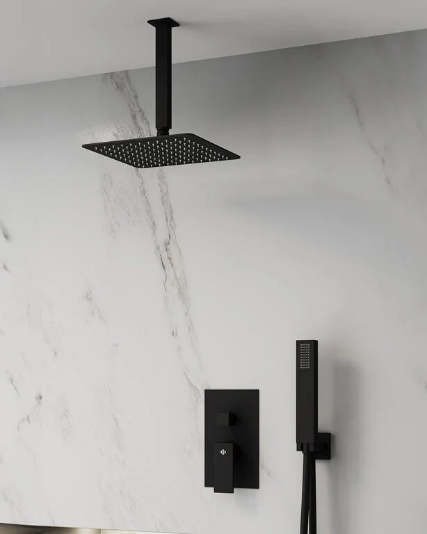 Set doccia da incasso Orion Nero Monomando rocicador a techo DUCHA.ES