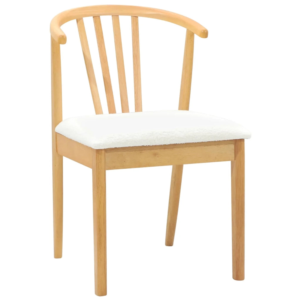 Sedia da pranzo 2 pcs Naturale e Bianco