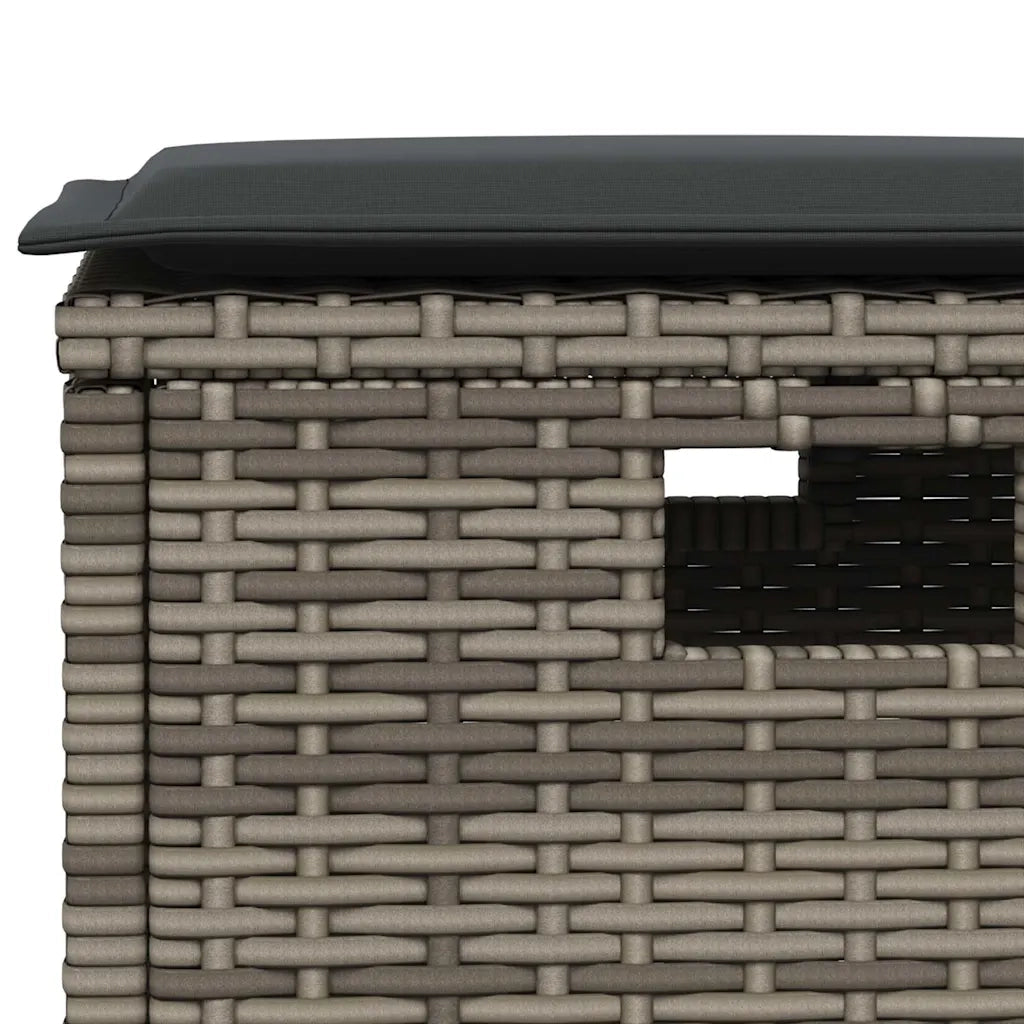 Set da Pranzo da Giardino 5 pz con Cuscini in Polyrattan Grigio 365421
