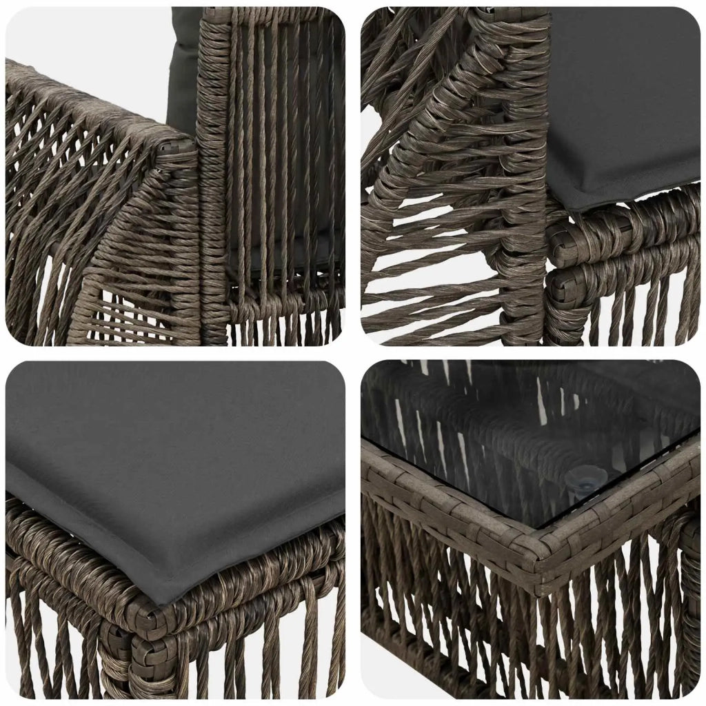 Set Divano da Giardino 9 pz Grigio e Grigio Scuro polyrattan 3436973