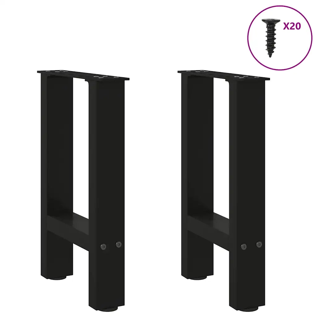 Gambe per Tavolino da Caffè Nere 2 pz 38x(42-43) cm Acciaio 4013276