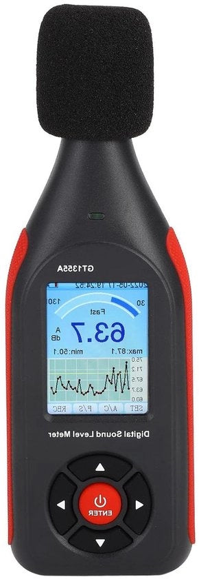 Decibelometro Alta Precisione - Misuratore Livelli di Rumore 30-130 DB - Misuratore di Rumore AC/DC - Schermo LCD - Individui Famiglie Aziende