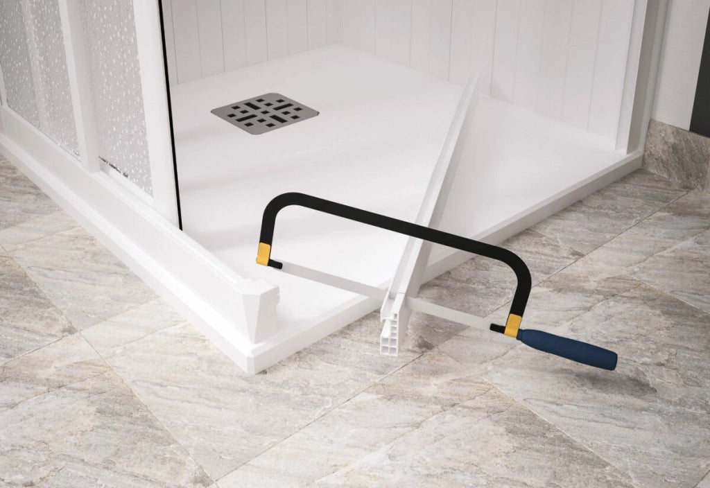 Box Porta Doccia Acrilico 2.2 MM 1 Lato Apertura Scorrevole Telaio PVC Bianco - Misura 90-100 x 185h 