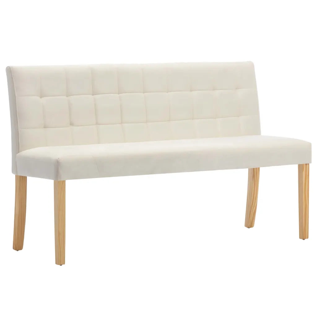Panca-Sgabello 140 cm Crema in Velluto